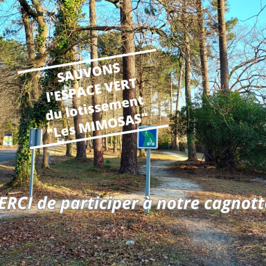 SAUVONS l'ESPACE VERT des MIMOSAS à Arès !
