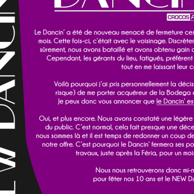 Travaux pour un New Dancin'