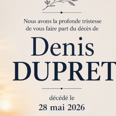 Obsèques de monsieur Denis DUPRET
