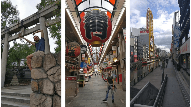 Castillo de Osaka, mercado y lugares