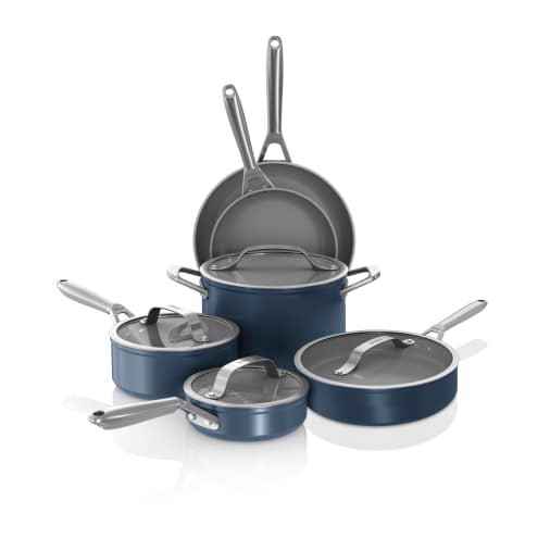 Ninja® Ceramic Pro 10-Piece Cookware Set Blue Macaron Cookware Sets - Ninja