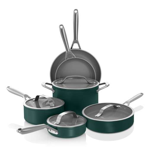 Ninja NeverStick™ Ceramic Pro™ 10-Piece Cookware Set British Racing Green - Cookware Sets