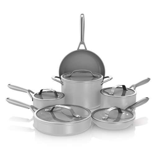 Ninja NeverStick™ Ceramic Pro™ 11-Piece Cookware Set Neutral Gray Cookware Sets - Ninja