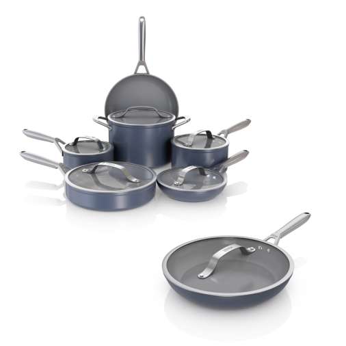 Ninja® Ceramic Pro 12-Piece Cookware Set Midnight Blue Cookware Sets - Ninja