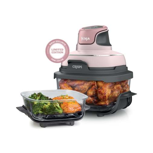Ninja Crispi™ 4-in-1 Portable Glass Air Fryer Cooking System Pink Air Fryers - Ninja