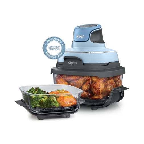 Ninja Crispi™ 4-in-1 Portable Glass Air Fryer Cooking System Periwinkle Air Fryers - Ninja