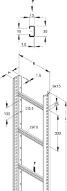 KABELLADDER 6 meter lang  Warmverzinkt img