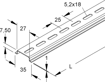 PROFILE 27x7,5/35 - PERFO.6mm img