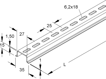 PROFIELEN 27x15/35 - 1,5 - ø 6 mm img
