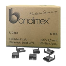  L-clips – SS-CrNi, voor bandbreedte: 9,5 mm – 3⁄8″ img