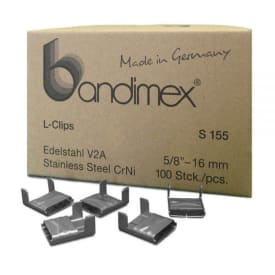  L-clips – SS-CrNi, voor bandbreedte: 16,0 mm – 5⁄8″ img
