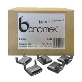  L-clips – SS-CrNi, voor bandbreedte: 19,0 mm – 3⁄4″ - Versterkt img