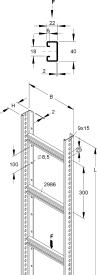 KABELLADDER 6 meter lang  RVS img