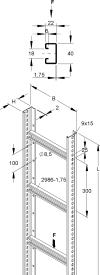 KABELLADDER 3 meter lang  Warmverzinkt img