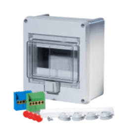 VERDEELKAST 6 modules IP55 met transp. deur  img