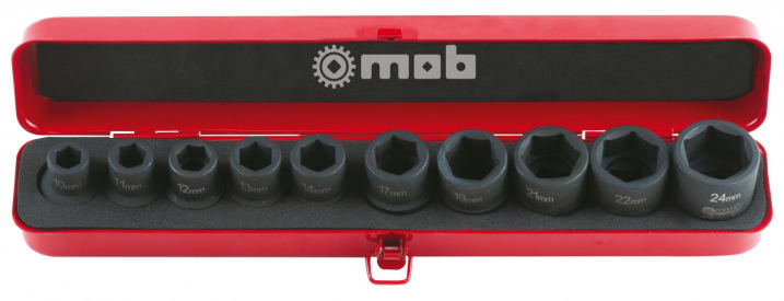 METAAL KOFFER MET 10 DOPSLEUTELS IMPACT 1/2" img