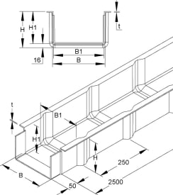 KABELGOOT GVK, niet-gerperforeerd, 2,5 m lang  img