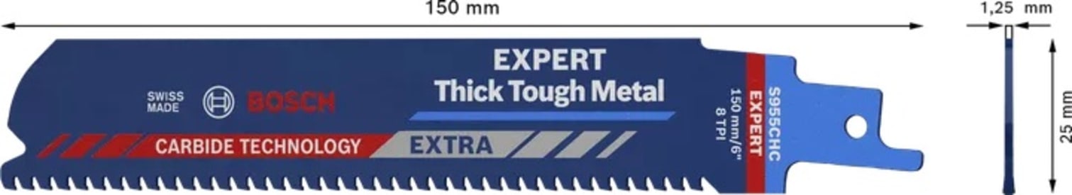 EXPERT ‘Thick Tough Metal’ S 955 CHC reciprozaagblad 3-delig img