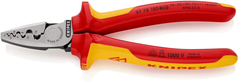 KRIMPTANG VOOR ADEREINDHULZEN 0,25-16mm² (VDE 1000V) img