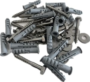 Set Houtdraadbout 8x60 RVS + Plug ø 10 + Ring  img