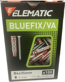 BOX 100 CHEVILLES BLUEFIX VA 6x35mm + VIS PZ img