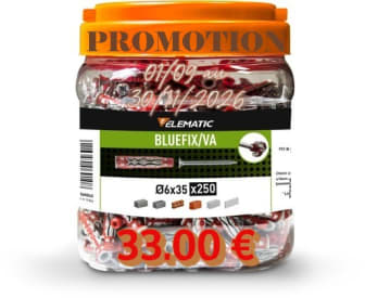 BOX 250 CHEVILLES BLUEFIX VA 6x35mm + VIS PZ img