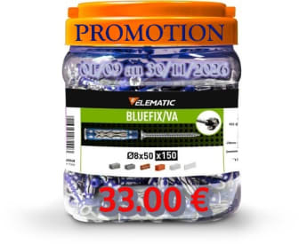 BOX 150 CHEVILLES BLUEFIX VA 8x50mm + VIS PZ img