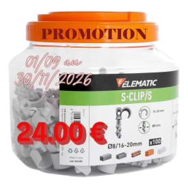 BOX 100 ATTACHES SIMPLE pour tube(S-CLIP) 16-20mm img