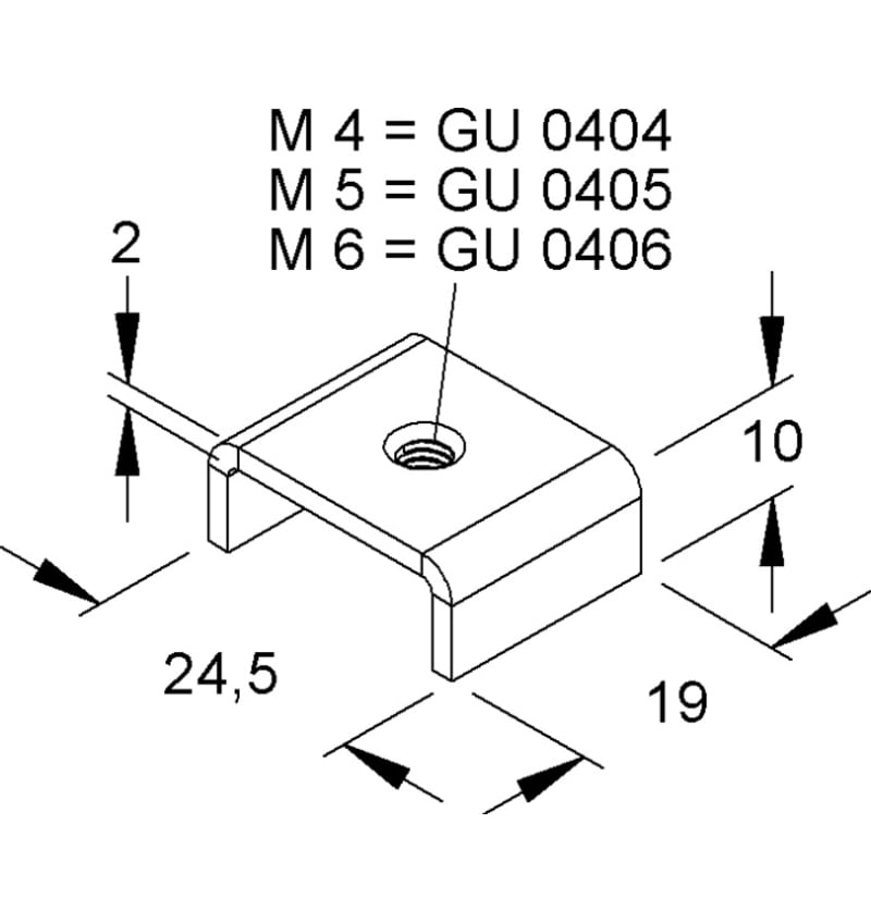 ECROUS COULISSANTS EN U NIEDAX GU 0406 img
