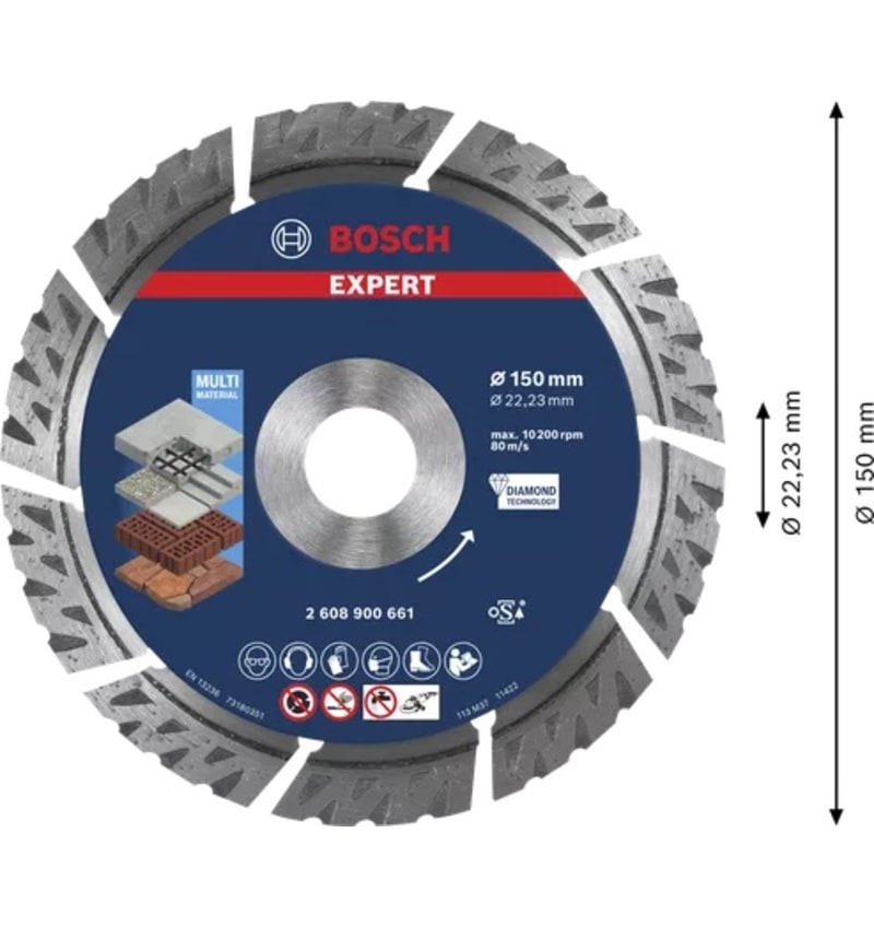 DISQUE Dia Multi-ma EXPERT 150x22,23x2,4x12 BOSCH 2.608.900.661 img