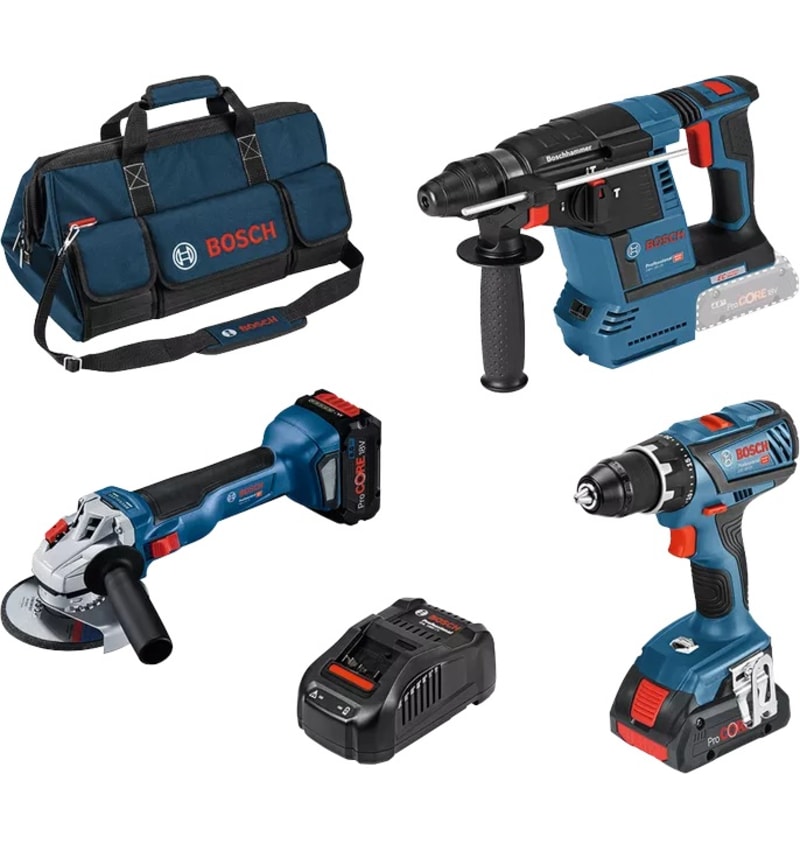KIT 18V GSR+GWS+GBH BOSCH 0.615.990.M3C img