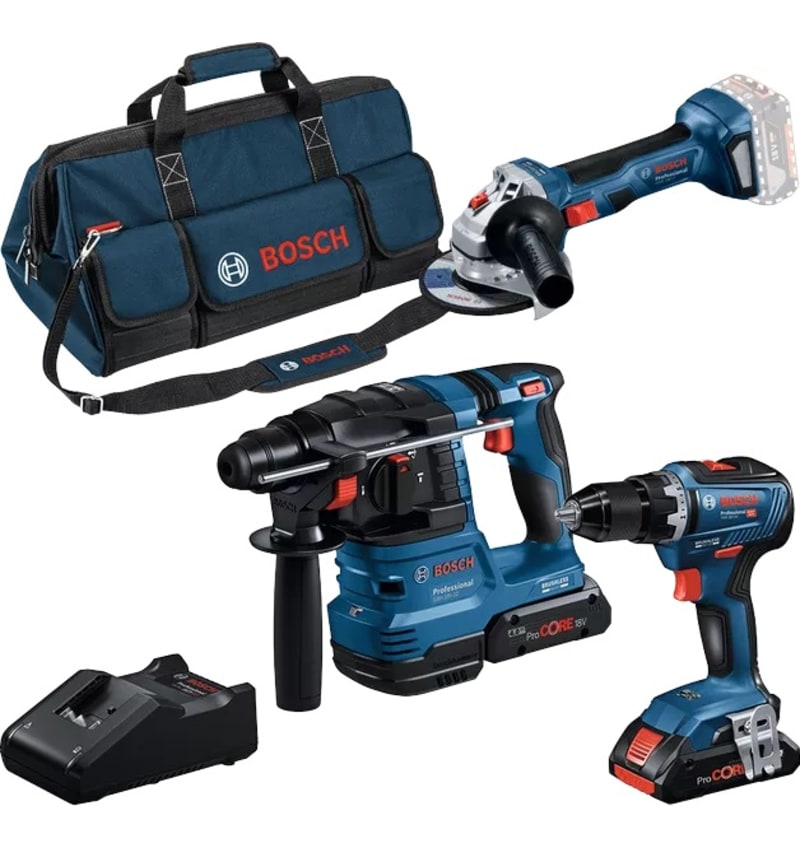 COMBO-KIT GSR18V55+GBH18V22+GWS18V-7 BOSCH 0.615.A50.035 img