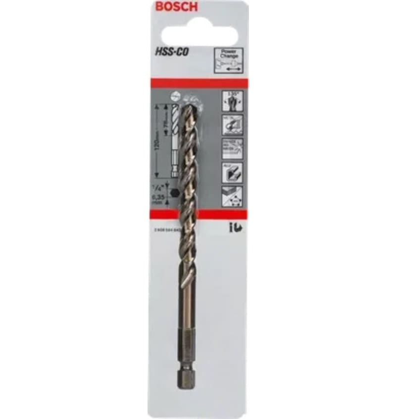 FORET DE CENTRAGE HSS-CO 1/4" 6pans 2.608.584.843 img