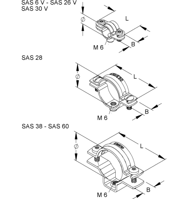 ATTACHE TUBE pour câble Ø 25-27mm NIEDAX SAS 26 V img