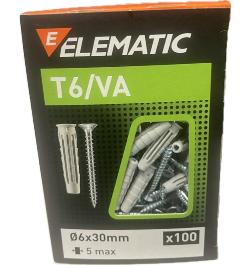 BOX 50 CHEVILLES PA 6 T6/VA 6x30mm ELE-565390 img