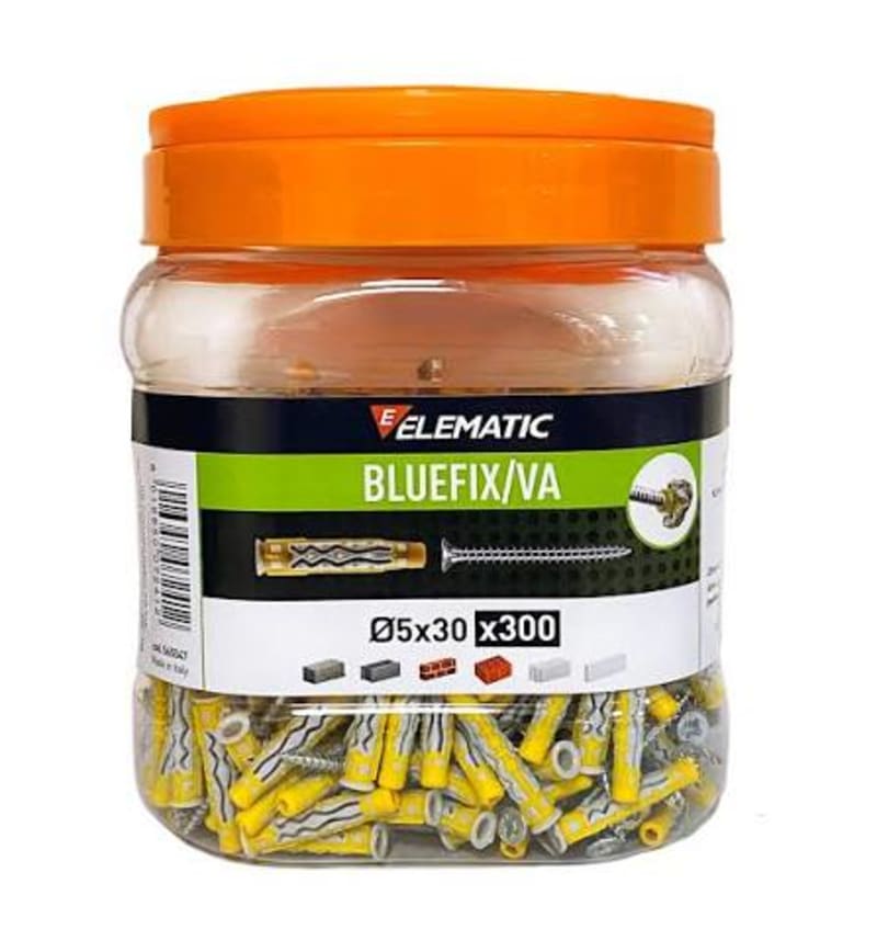 BOX 300 CHEVILLES BLUEFIX VA 5x30mm + VIS PZ ELE-565547 img