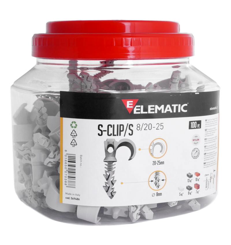 BOX 100 ATTACHES SIMPLE pour tube(S-CLIP) 20-25mm ELE-569486 img