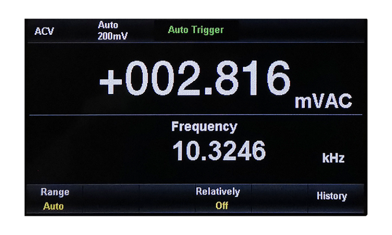Dual display showing voltage and frequency simultaneously