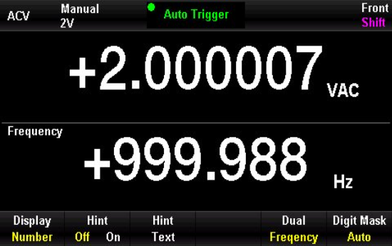 Dual display showing two parameters simultaneously