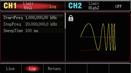 UTG1022X frequency sweep configuration