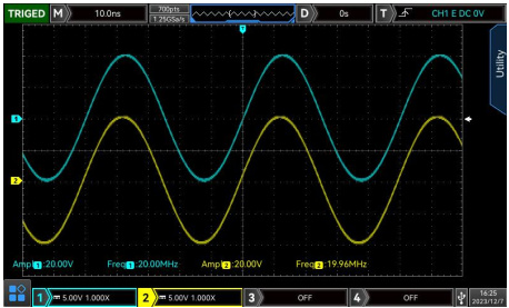 UTG2082X equal-performance dual-channel output