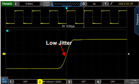 UTG2082X low-jitter square wave output