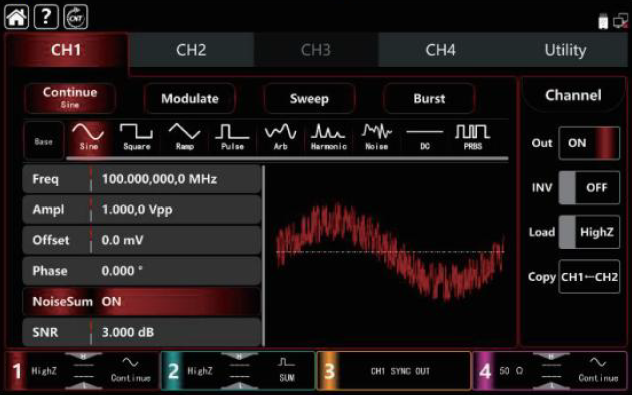 UTG9504T one-click snr and 800 mhz frequency counter