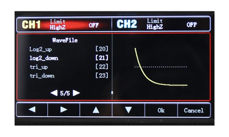 UTG932E built-in arbitrary waveform library