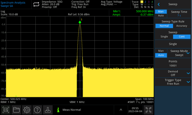 UNI-T UTS1032T Scan with Tracking Generator