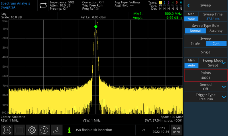 UNI-T UTS3021B Tracking Generator Output (with UTS3000-TG option)