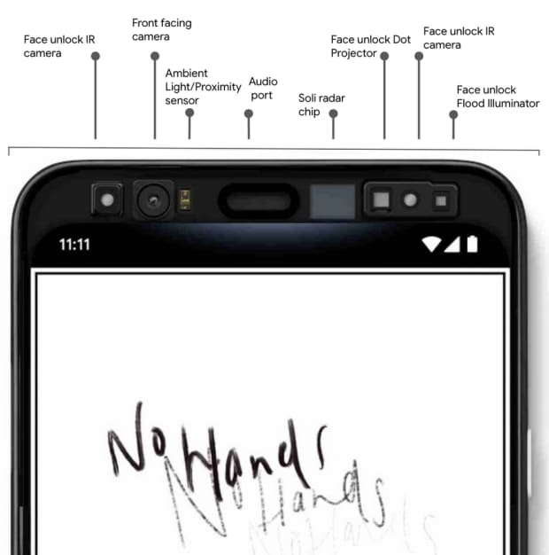 Pixel 4 Front Sensors