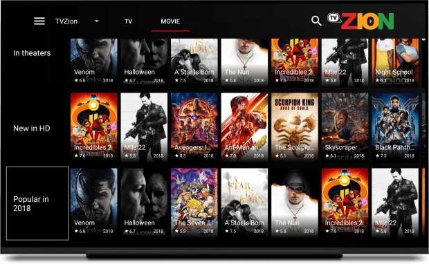 TVzion on Android TV