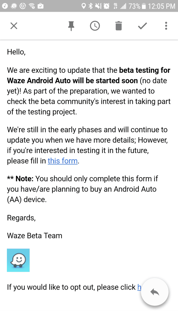 email for waze beta