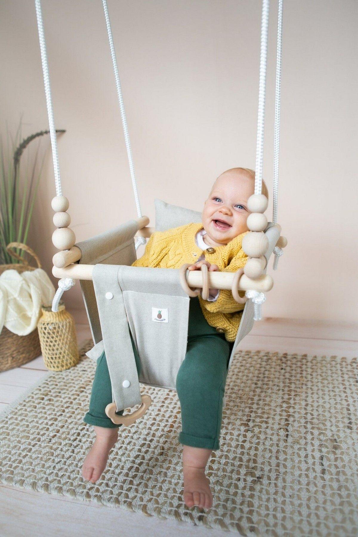 A Montessori swing is a type of baby swing that is inspired by the Montessori educational philosophy, which emphasizes a child's natural development through exploration and play.